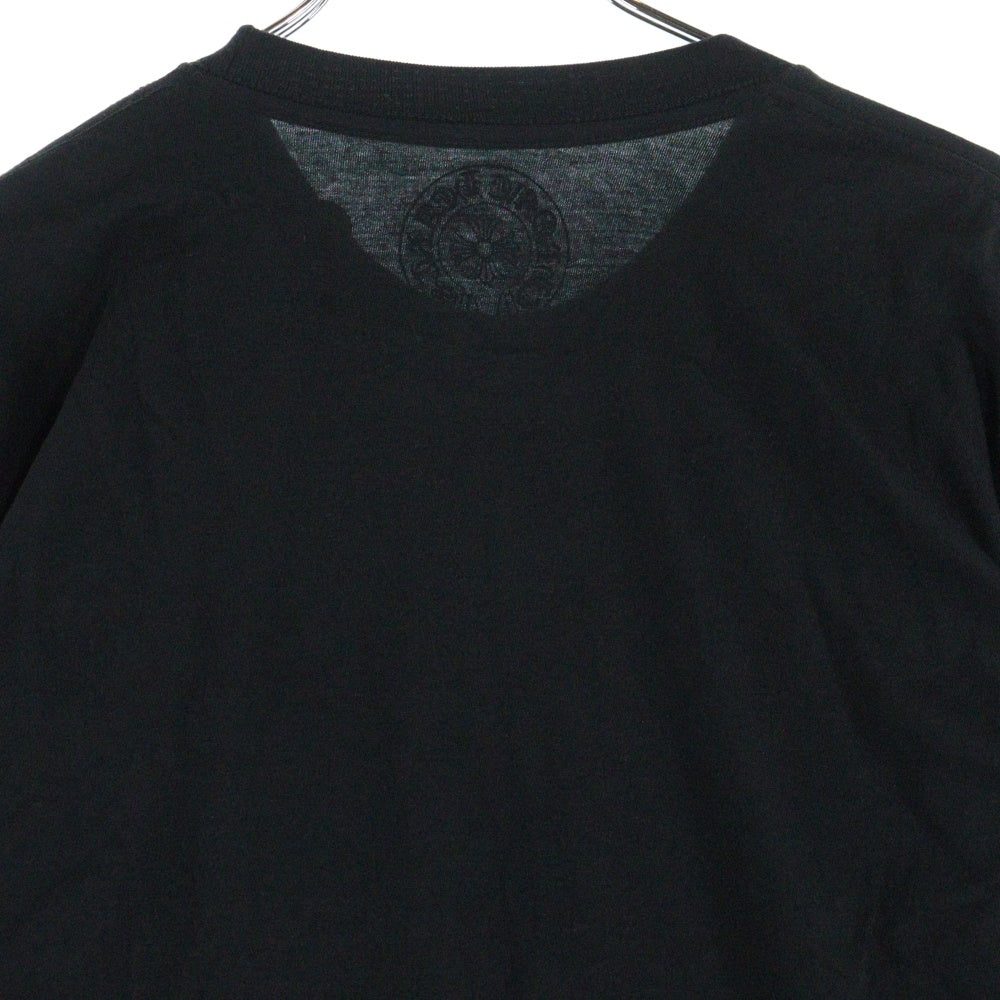 CHROME HEARTS(クロムハーツ) Neck Logo L/S Tee ネック ロゴ プリント長袖Tシャツ カットソー ブラック/ブルー
