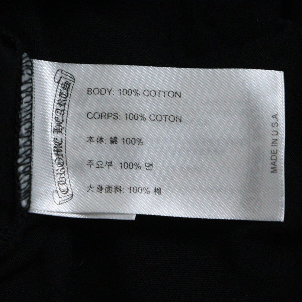 CHROME HEARTS(クロムハーツ) NECK LOGO S/S TEE ネック ロゴプリントTシャツ 半袖カットソー ブラック/ホワイト