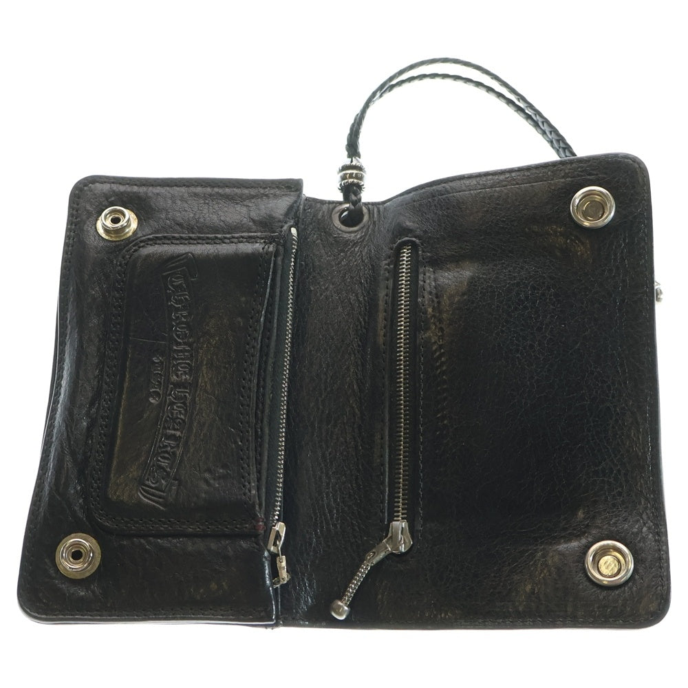 CHROME HEARTS(クロムハーツ) 2ZIP 2ジップ クロスボールボタンレザーウォレット