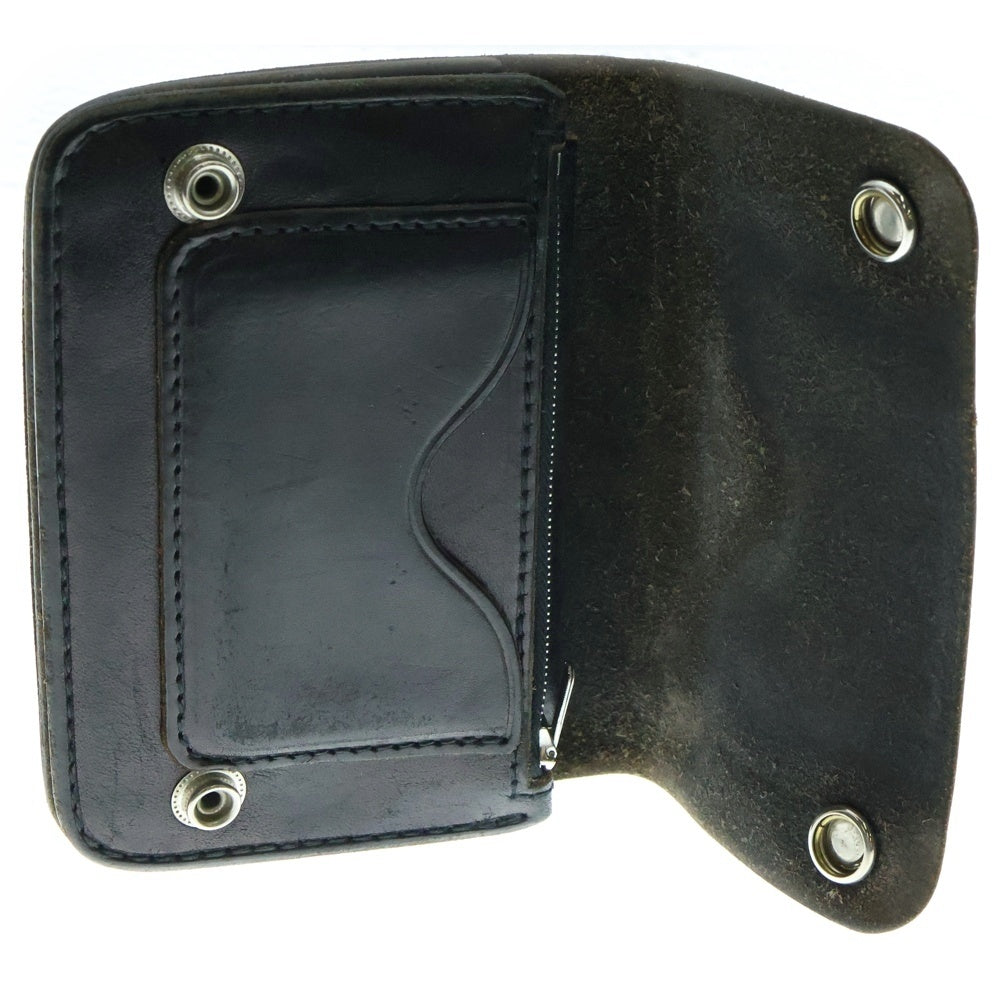 STOP LIGHT(ストップライト) BOOTS LEATHER レザーショートウォレット 2つ折り財布 ブラック