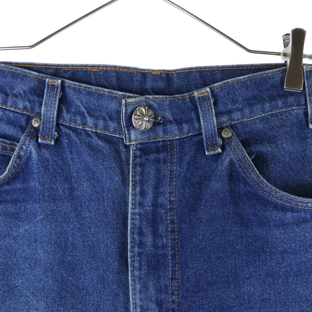 CHROME HEARTS(クロムハーツ) LEVI'S U VNTG JEAN BLU ORNG TAB リーバイス 505 クロスパッチ付きウォッシュドデニムパンツ インディゴブルー/ブラック