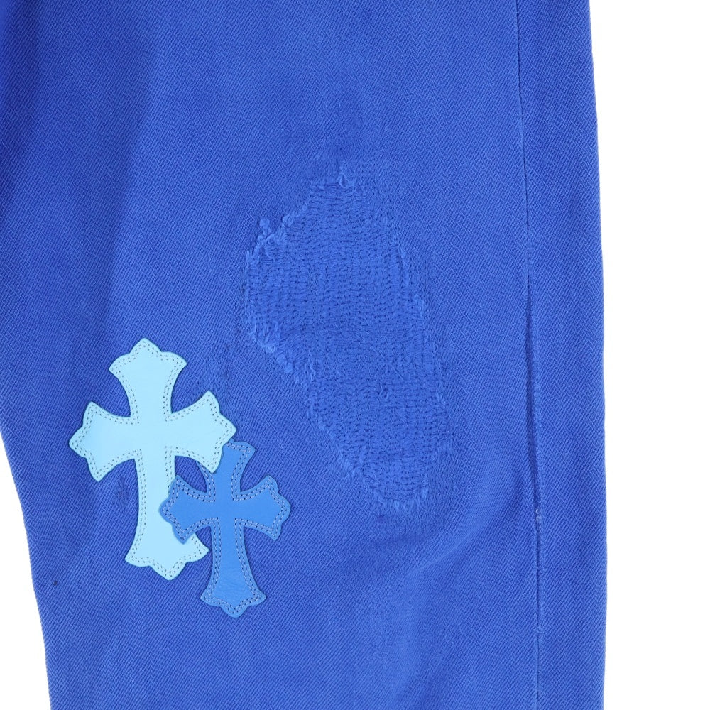 CHROME HEARTS(クロムハーツ) LEVI'S U VNTG JEAN BLU RED TAB リーバイス 501 クロスパッチ付きウォッシュドデニムパンツ ブルー