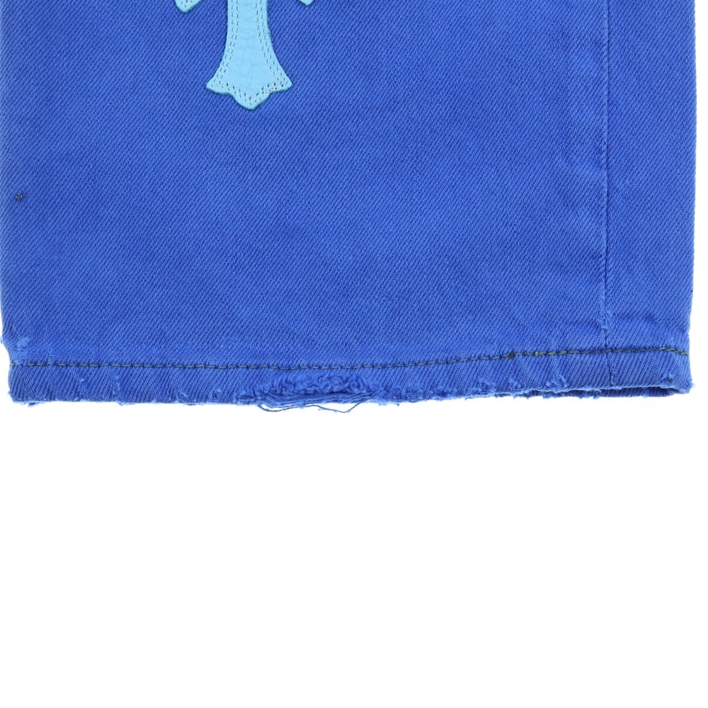 CHROME HEARTS(クロムハーツ) LEVI'S U VNTG JEAN BLU RED TAB リーバイス 501 クロスパッチ付きウォッシュドデニムパンツ ブルー