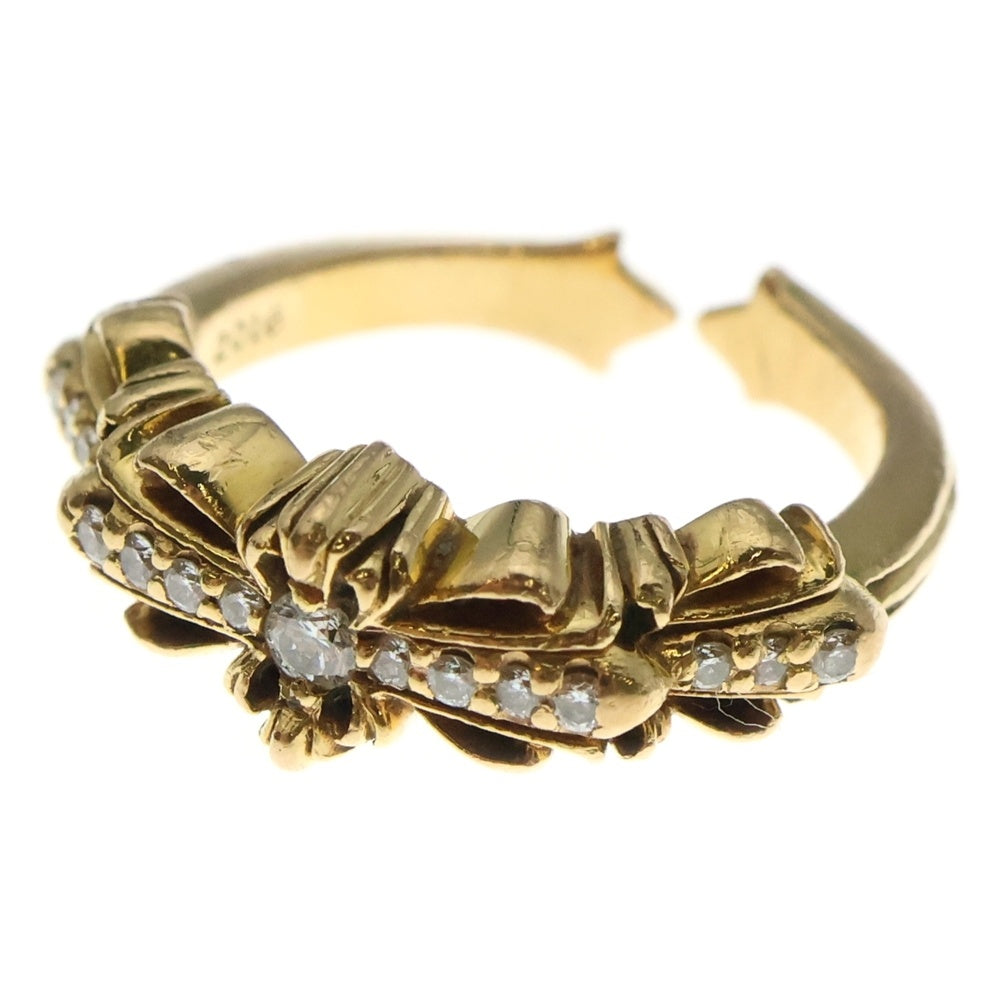CHROME HEARTS(クロムハーツ) 22K BABY CLSC P/DIA ベイビークラシックダブルフローラルリング PAVEダイヤ ゴールド