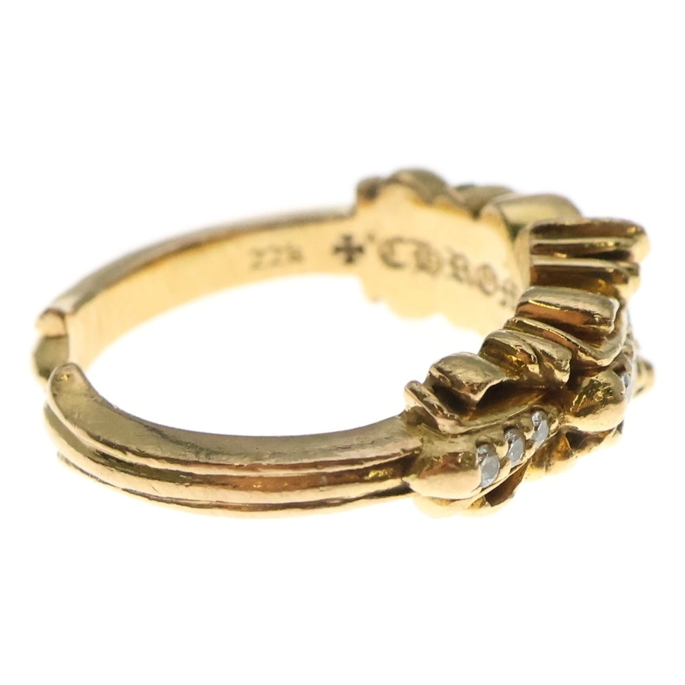 CHROME HEARTS(クロムハーツ) 22K BABY CLSC P/DIA ベイビークラシックダブルフローラルリング PAVEダイヤ ゴールド