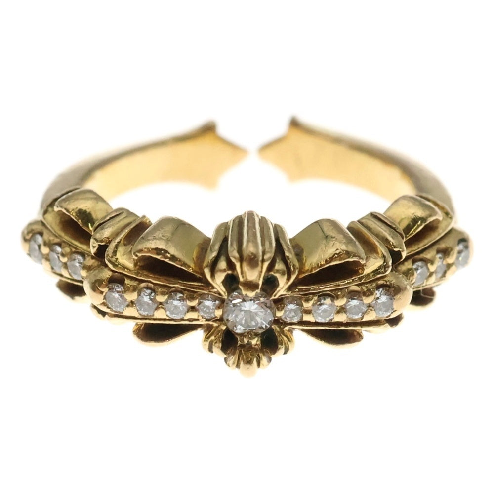 CHROME HEARTS(クロムハーツ) 22K BABY CLSC P/DIA ベイビークラシックダブルフローラルリング PAVEダイヤ ゴールド