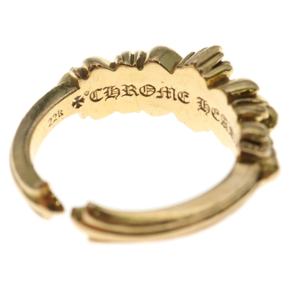 CHROME HEARTS(クロムハーツ) 22K BABY CLSC P/DIA ベイビークラシックダブルフローラルリング PAVEダイヤ ゴールド