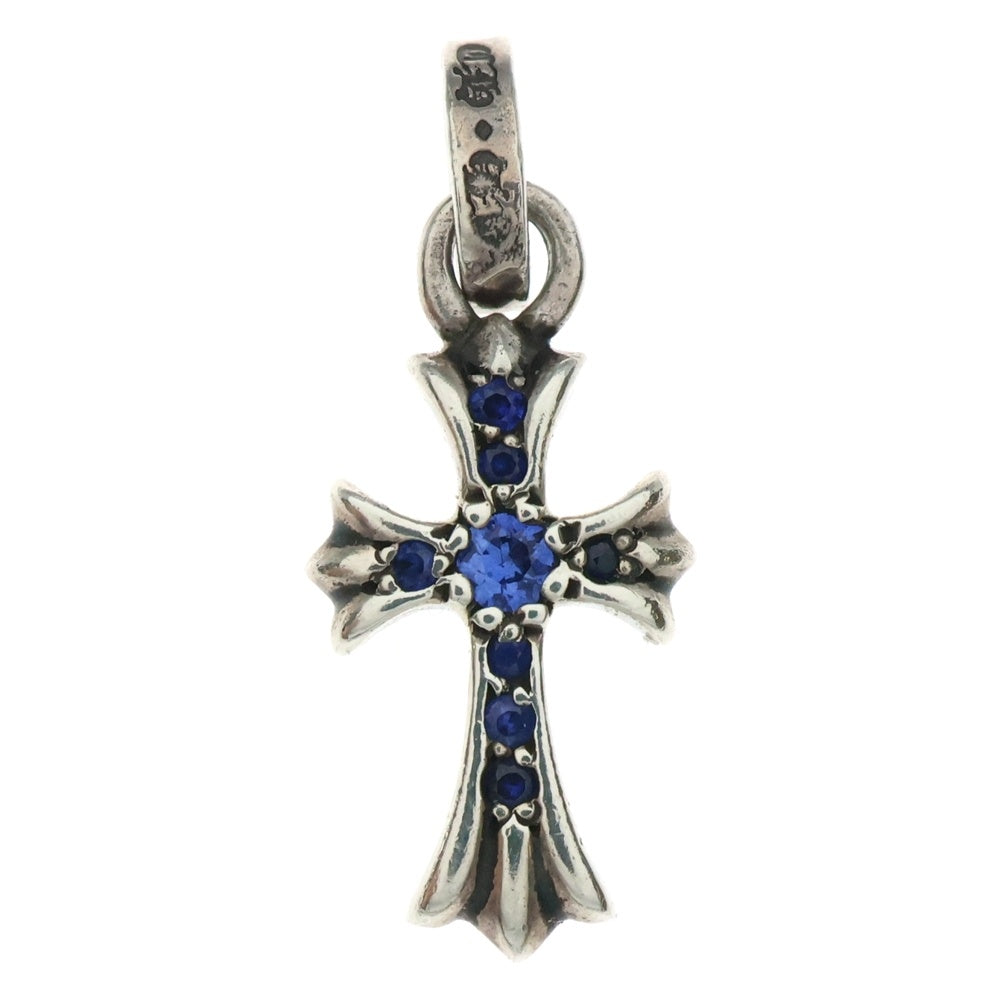 CHROME HEARTS(クロムハーツ) CRS BBYFAT P SAP ベイビーファットクロス PAVEサファイア ペンダントトップ シルバー BCA236