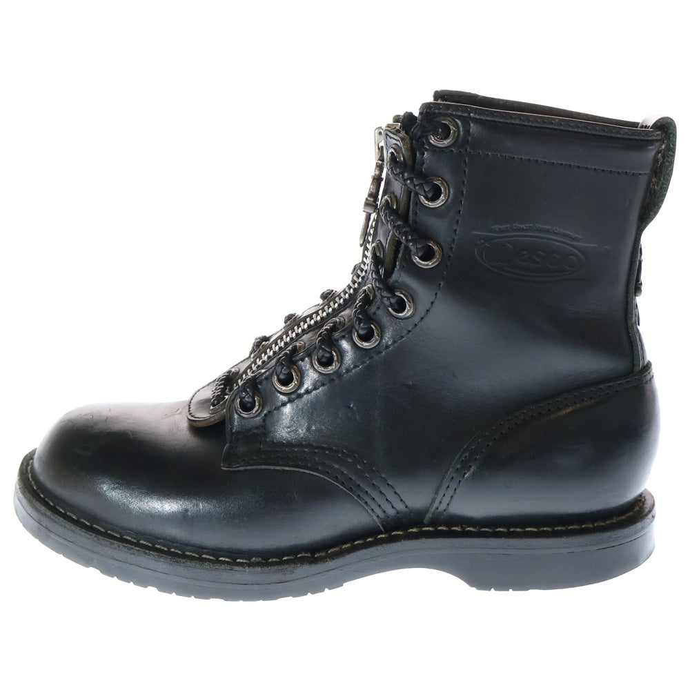 CHROME HEARTS(クロムハーツ) ×WESCO FIREMAN CENTER ZIP ウエスコ ファイヤーマン センターダガージップレースアップレザーブーツ 8E ブラック
