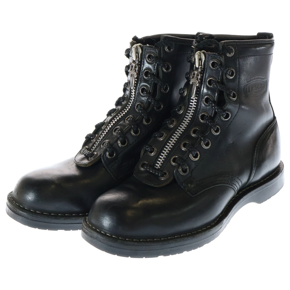 CHROME HEARTS(クロムハーツ) ×WESCO FIREMAN CENTER ZIP ウエスコ ファイヤーマン センターダガージップレースアップレザーブーツ 8E ブラック