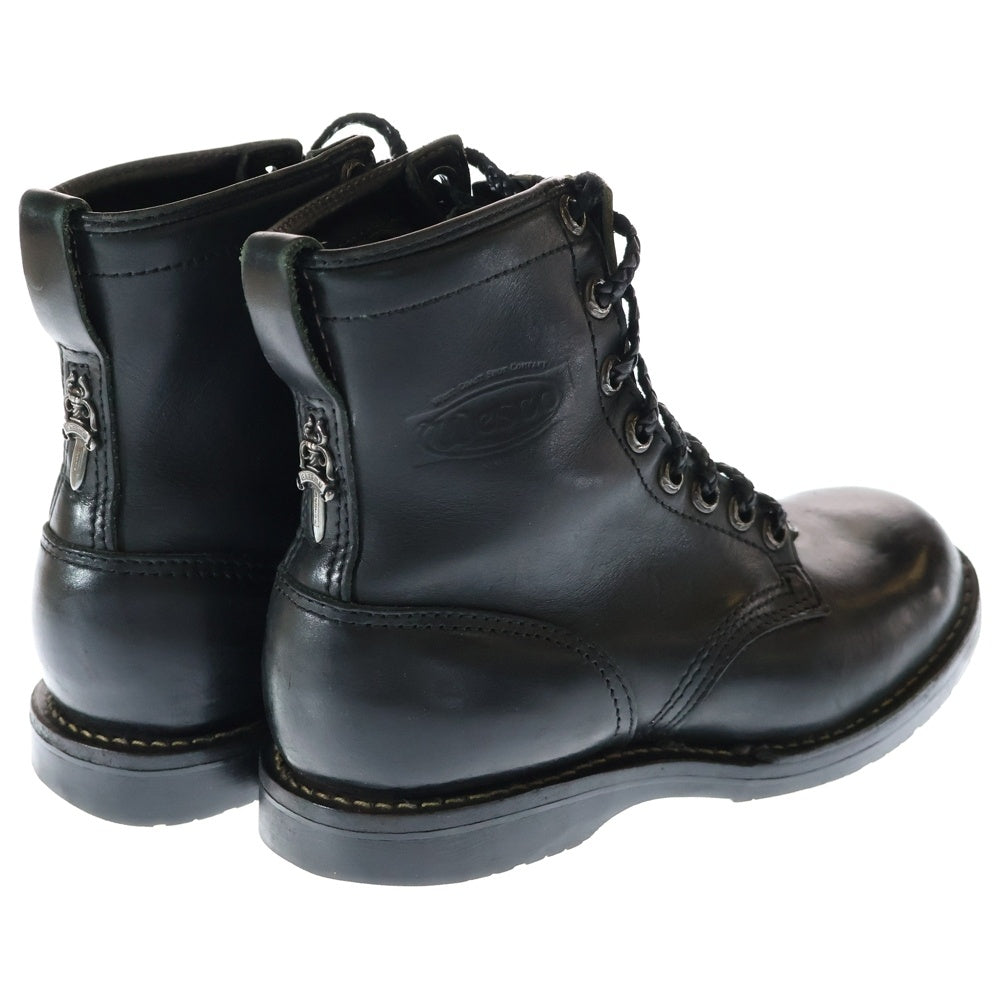 CHROME HEARTS(クロムハーツ) ×WESCO FIREMAN CENTER ZIP ウエスコ ファイヤーマン センターダガージップレースアップレザーブーツ 8E ブラック