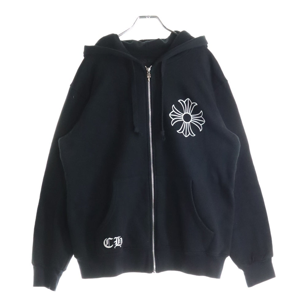 CHROME HEARTS(クロムハーツ) CH PLUS SWTSHRT HD ZIP CHプラスサークルバックプリント 裏地サーマルジップアップフーディーパーカー ブラック