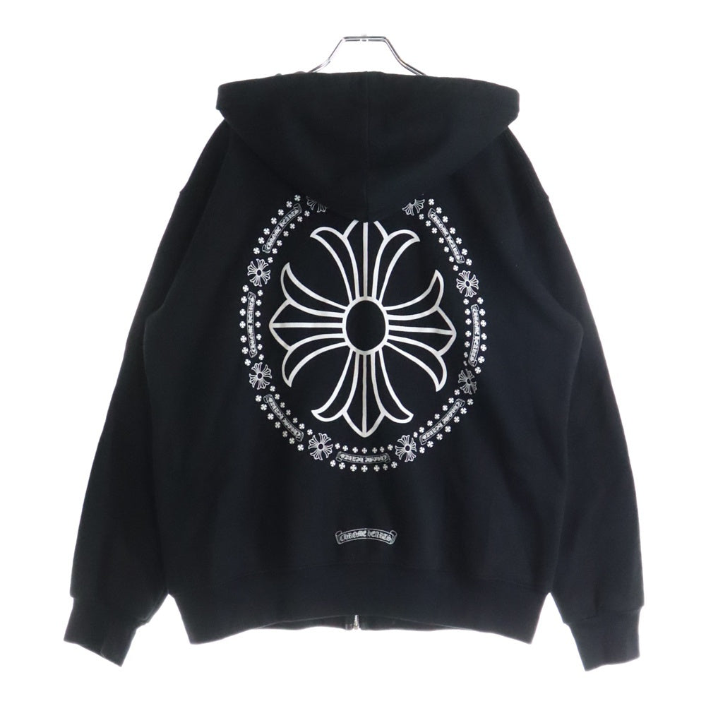 CHROME HEARTS(クロムハーツ) CH PLUS SWTSHRT HD ZIP CHプラスサークルバックプリント 裏地サーマルジップアップフーディーパーカー ブラック