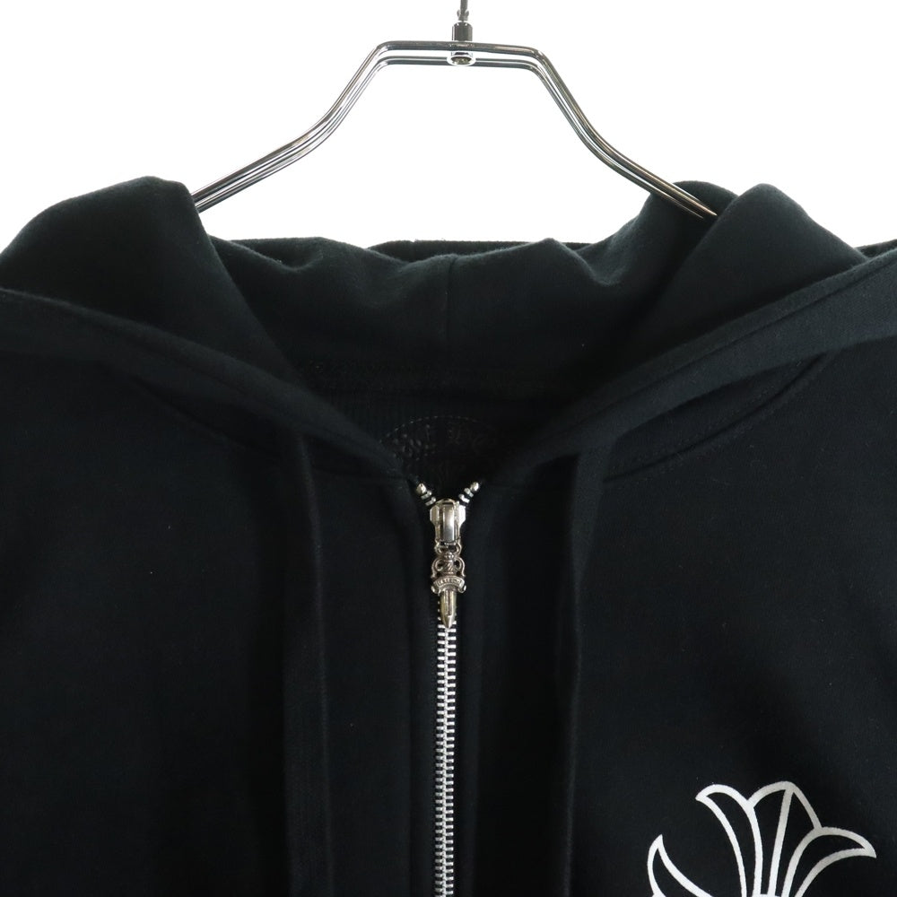CHROME HEARTS(クロムハーツ) CH PLUS SWTSHRT HD ZIP CHプラスサークルバックプリント 裏地サーマルジップアップフーディーパーカー ブラック