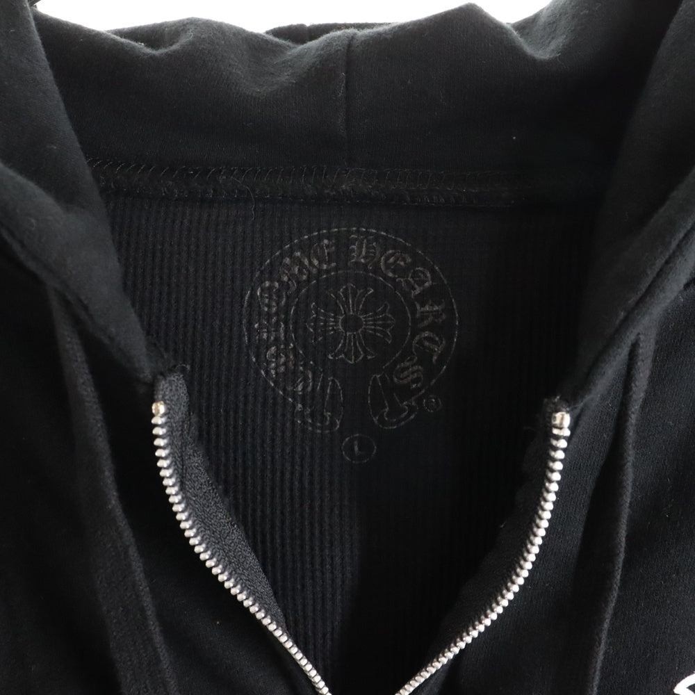 CHROME HEARTS(クロムハーツ) CH PLUS SWTSHRT HD ZIP CHプラスサークルバックプリント 裏地サーマルジップアップフーディーパーカー ブラック