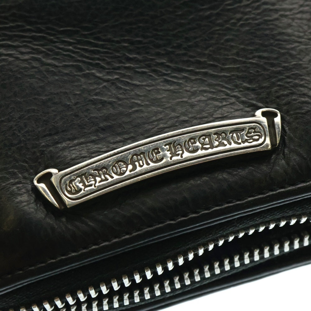 CHROME HEARTS(クロムハーツ) SQ ZIP BILL スクエアジップビル レザーウォレット 財布 ブラック BCA376