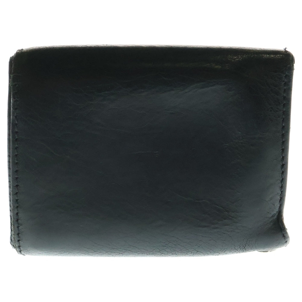CHROME HEARTS(クロムハーツ) 3FOLD 3フォールド クロスボールボタン レザーウォレット 財布 ブラック BCA364