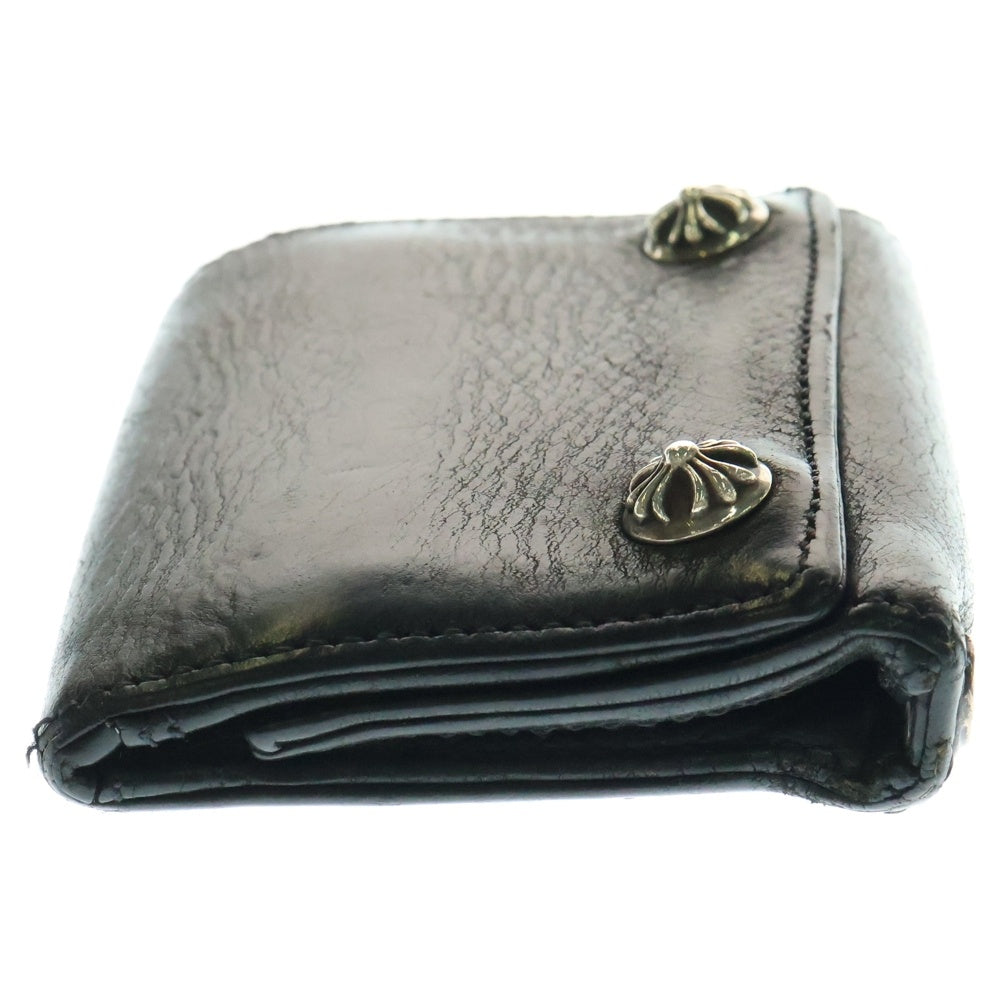 CHROME HEARTS(クロムハーツ) 3FOLD 3フォールド クロスボールボタン レザーウォレット 財布 ブラック BCA364