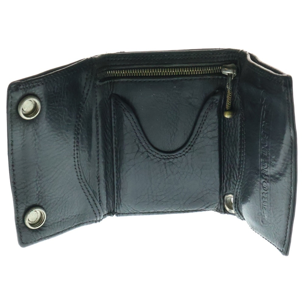 CHROME HEARTS(クロムハーツ) 3FOLD 3フォールド クロスボールボタン レザーウォレット 財布 ブラック BCA364