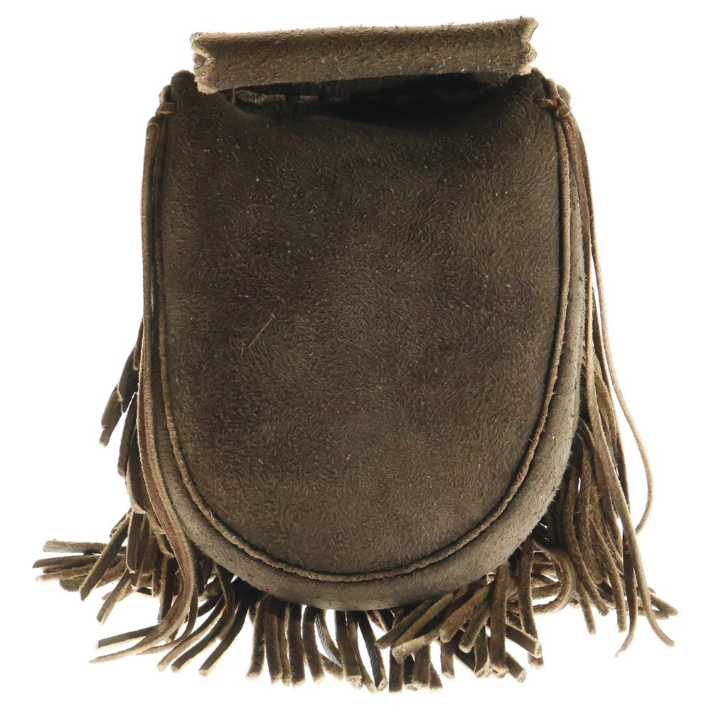 goro's(ゴローズ) SVコンチョ付き腰掛け丸型フリンジバッグ (焦げ茶)