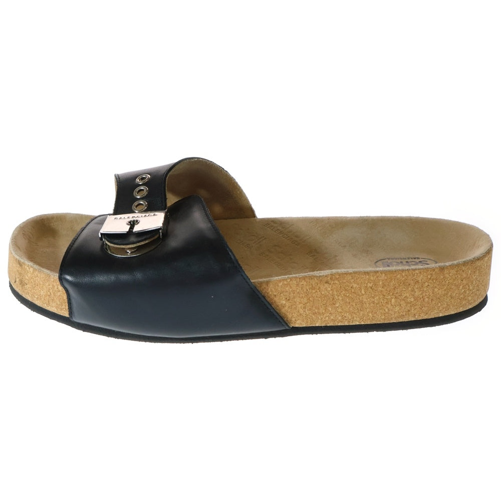BALENCIAGA(バレンシアガ) 25AW×SCHOLL シュール バックル付きストラップフラットサンダル 827670 ブラック
