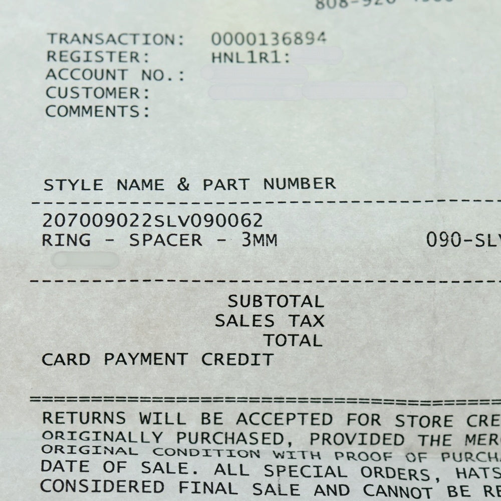 CHROME HEARTS(クロムハーツ) 3mm SPACER FUCKYOUホノルル限定 3mm スペーサー ファックユー リング シルバー BCA333