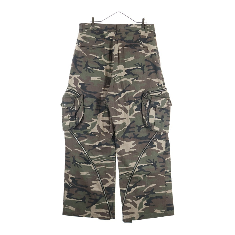 FFFPOSTALSERVICE(トリプルエフポスタルサービス) 24AW WIDE BACKZIP CARGO PANTS バックジップワイドパンツ カモフラ カーキ