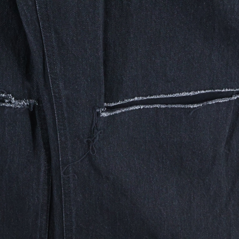 FFFPOSTALSERVICE(トリプルエフポスタルサービス) 25SS WIDE DAMAGED DENIM ダメージ加工デニムワイドパンツ FFFPSSS2528 ブラック
