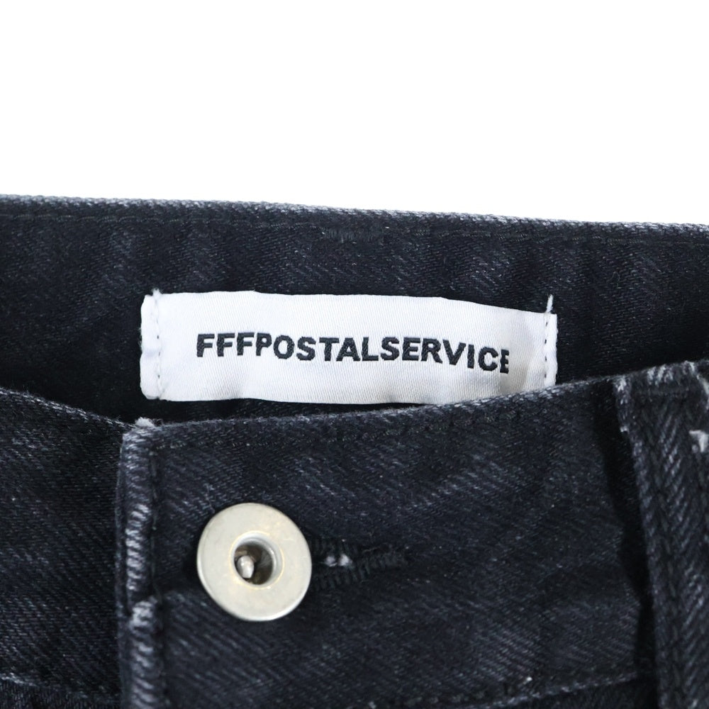 FFFPOSTALSERVICE(トリプルエフポスタルサービス) 25SS WIDE DAMAGED DENIM ダメージ加工デニムワイドパンツ FFFPSSS2528 ブラック