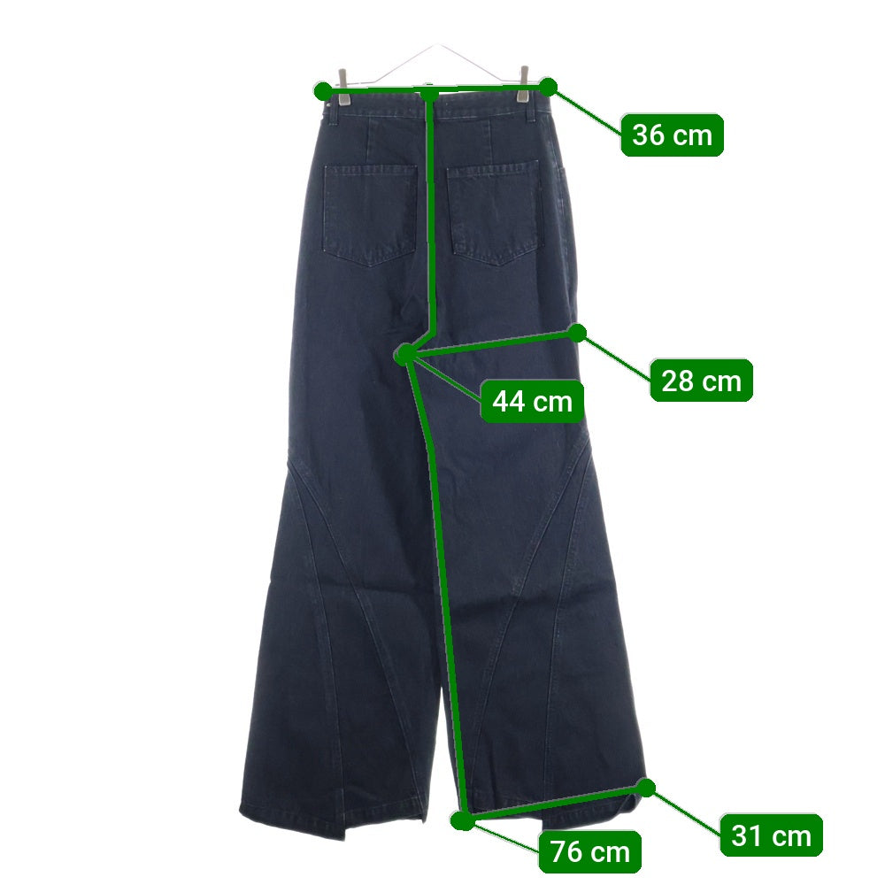 FFFPOSTALSERVICE(トリプルエフポスタルサービス) 25SS WIDE DAMAGED DENIM ダメージ加工デニムワイドパンツ FFFPSSS2528 ブラック