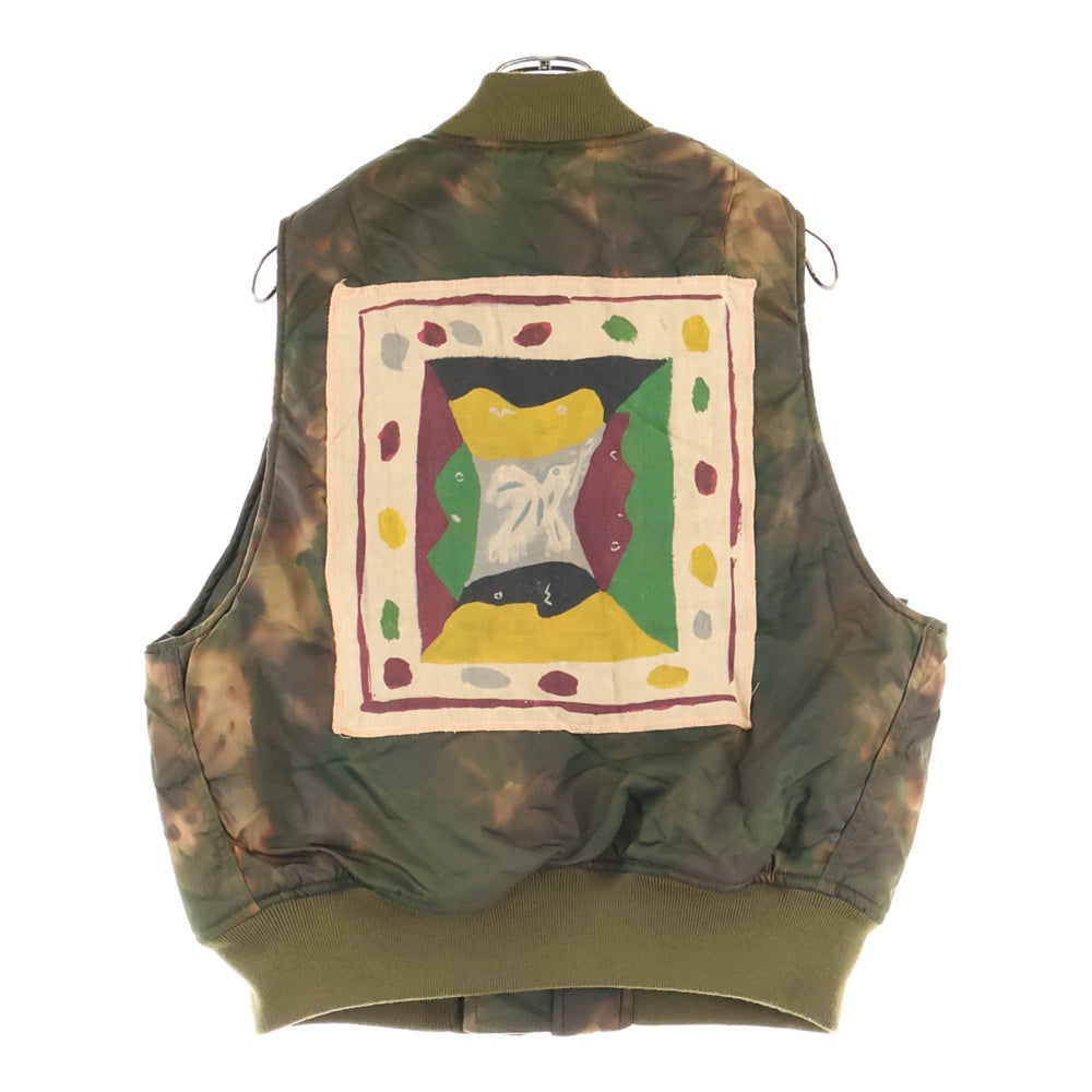 Sasquatchfabrix.(サスクワッチファブリックス) 23AW FLIGHT VEST THE DOVE OF PEACE バックワッペンカモフラフライトベスト 23AW-JKM-005 カーキ