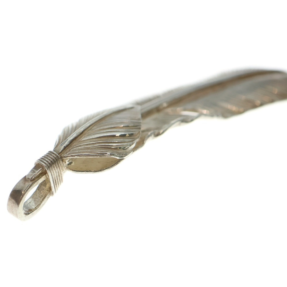 goro's(ゴローズ) 【現行】上銀特大フェザー 右向き ペンダントトップ シルバー