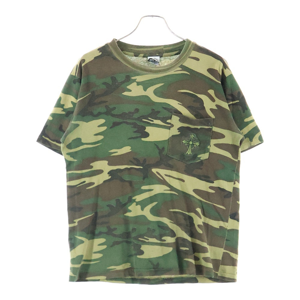 CHROME HEARTS(クロムハーツ) OLD オールド クロス刺繍ロゴ カモフラ 迷彩柄半袖Tシャツ カットソー カーキ