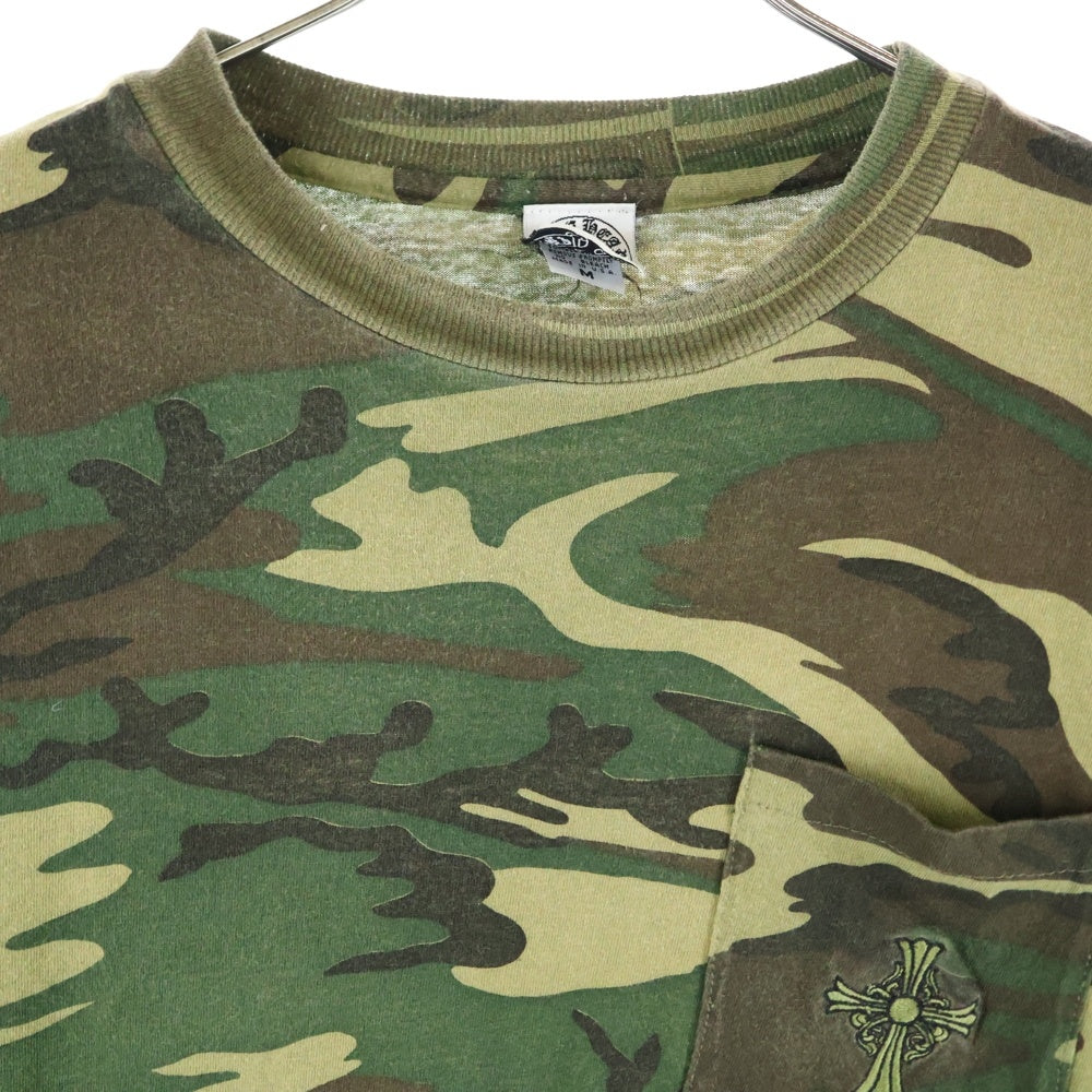 CHROME HEARTS(クロムハーツ) OLD オールド クロス刺繍ロゴ カモフラ 迷彩柄半袖Tシャツ カットソー カーキ