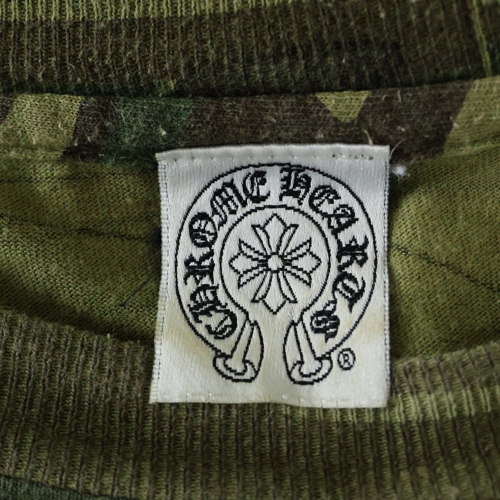 CHROME HEARTS(クロムハーツ) OLD オールド クロス刺繍ロゴ カモフラ 迷彩柄半袖Tシャツ カットソー カーキ