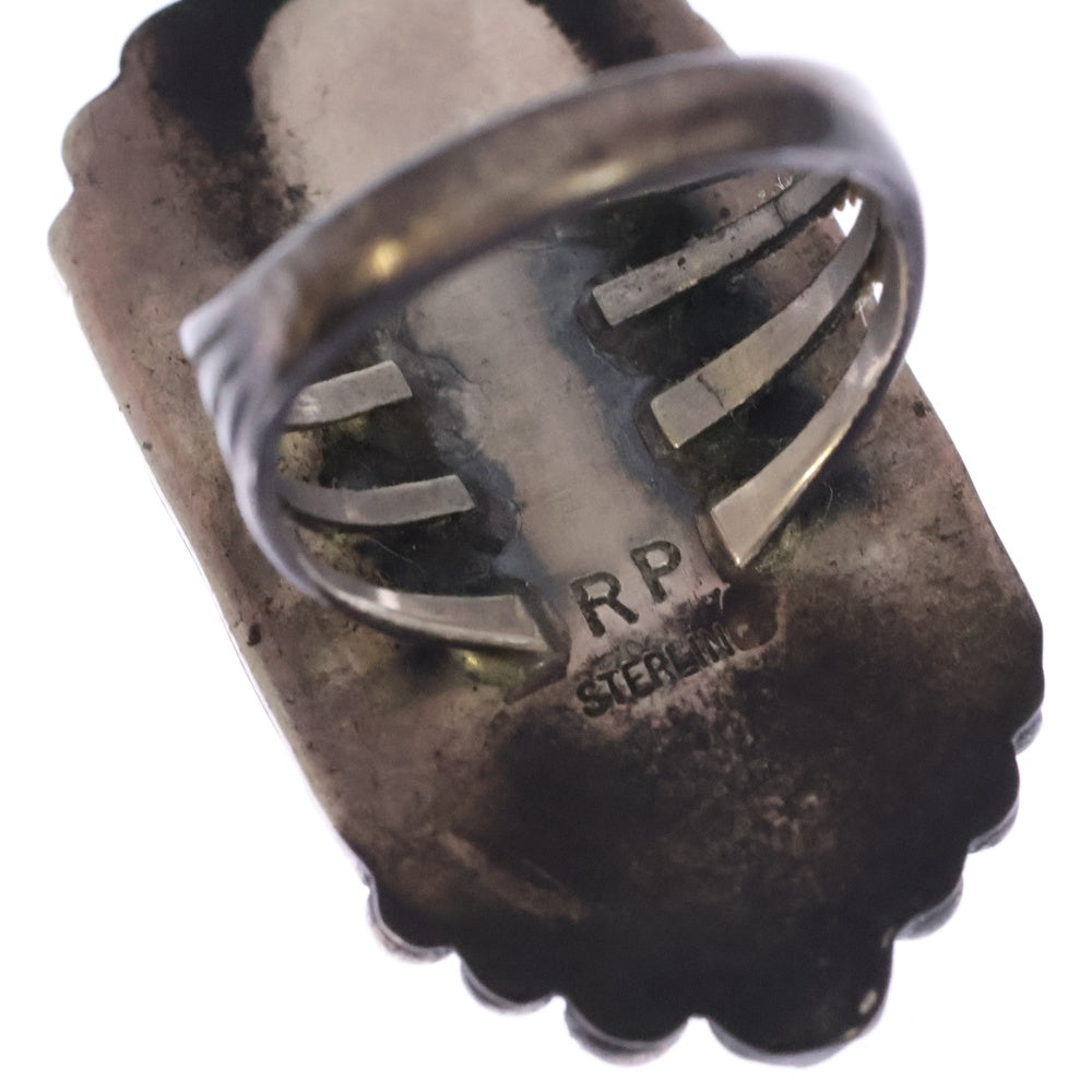 INDIAN JEWELRY(インディアンジュエリー) ナバホ族 R.P作 ターコイズ付きリング シルバー