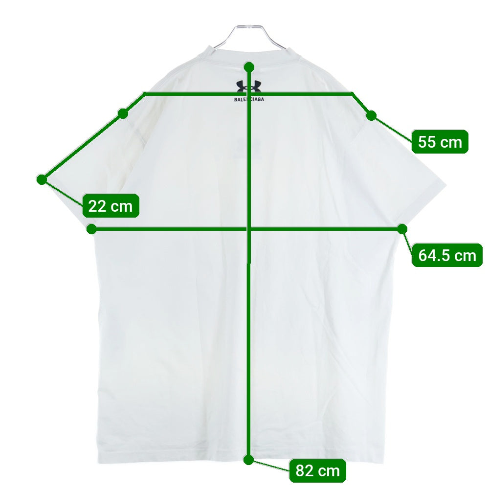 BALENCIAGA(バレンシアガ) 25SS×Under Armour Oversized T-Shirt アンダーアーマー オーバーサイズロゴ半袖Tシャツ 787349 TRVB7 ホワイト