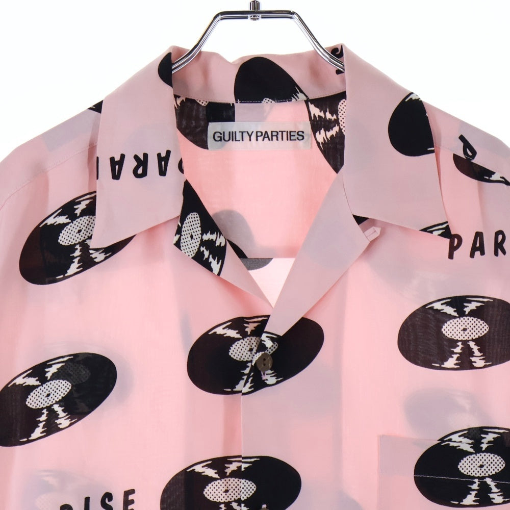 WACKO MARIA(ワコマリア) 24SS RECORDS HAWAIIAN SHIRT ハワイアン レコード柄アロハ半袖シャツ 24SS-WMS-HI04 ピンク