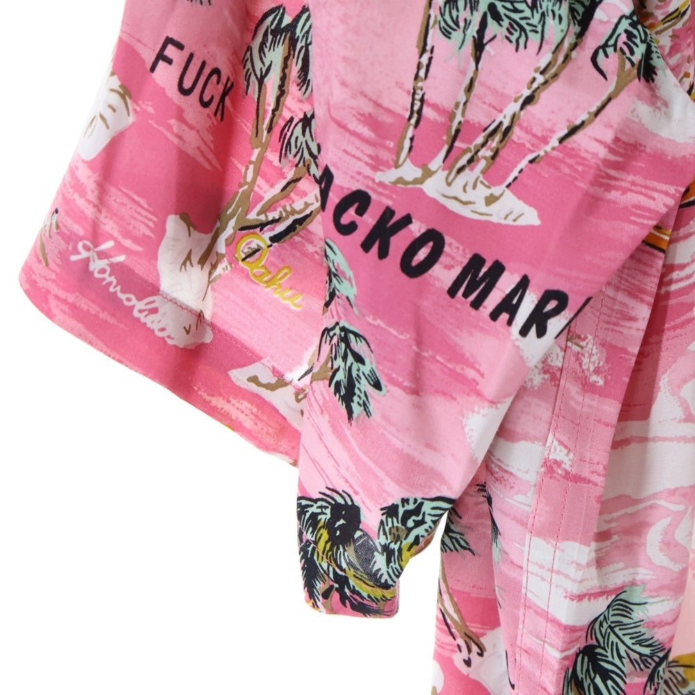WACKO MARIA(ワコマリア) 24SS×MINEDENIM HAWAIIAN SHIRT マインデニム ハワイアン総柄アロハ半袖シャツ 24MND-WM001 ピンク