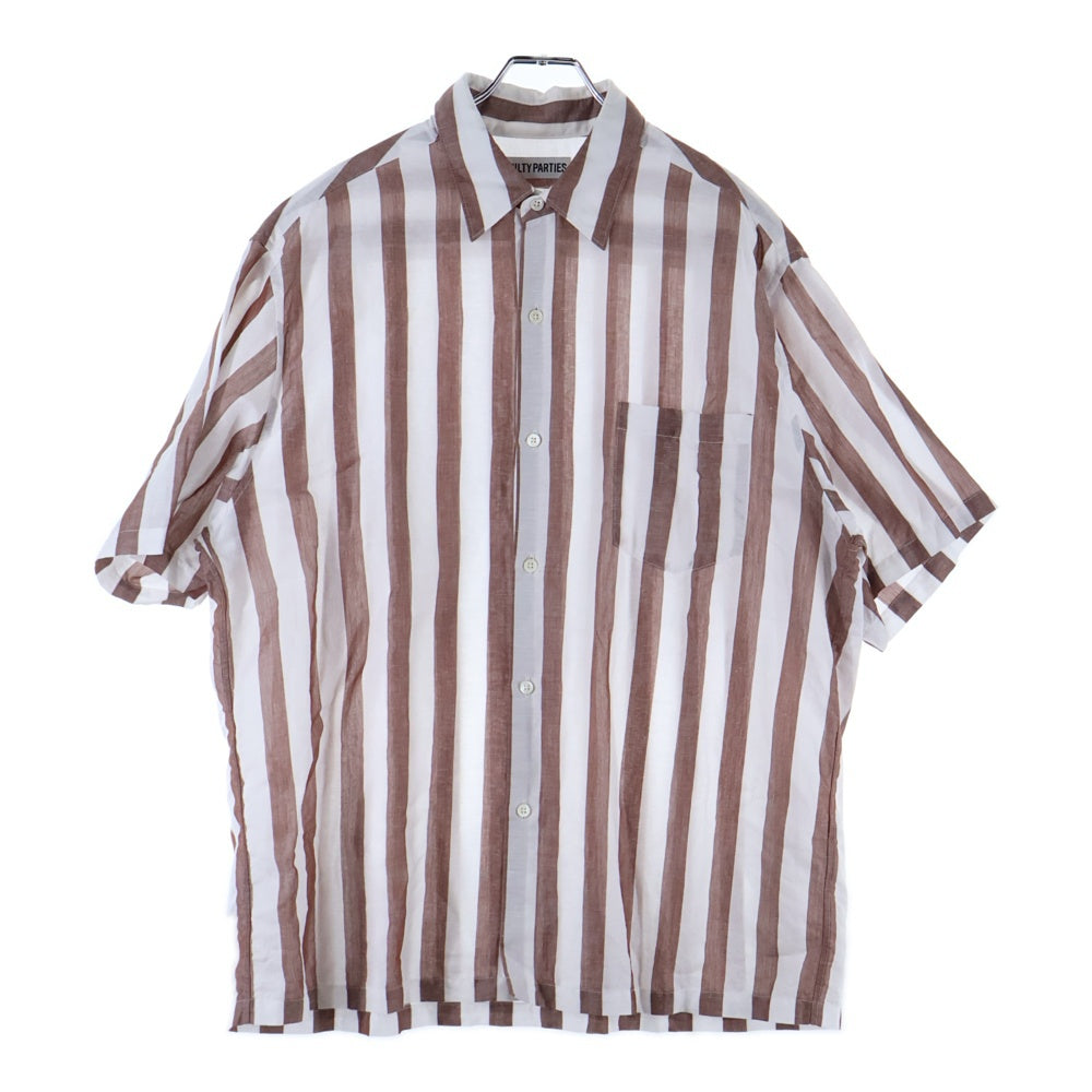 WACKO MARIA(ワコマリア) 23SS STRIPED OPEN COLLAR SHIRT TYPE-1 ストライプオープンカラー半袖シャツ 23SS-WMS-OC01 ホワイト/ブラウン
