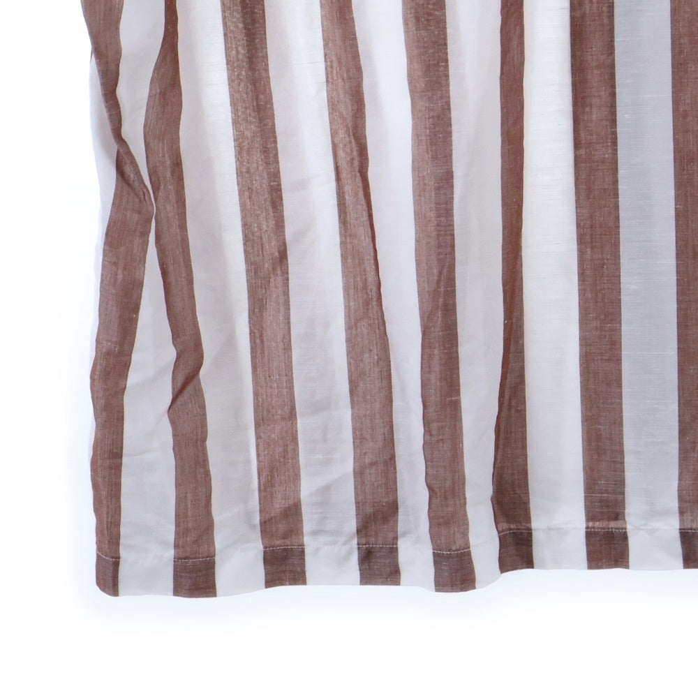 WACKO MARIA(ワコマリア) 23SS STRIPED OPEN COLLAR SHIRT TYPE-1 ストライプオープンカラー半袖シャツ 23SS-WMS-OC01 ホワイト/ブラウン