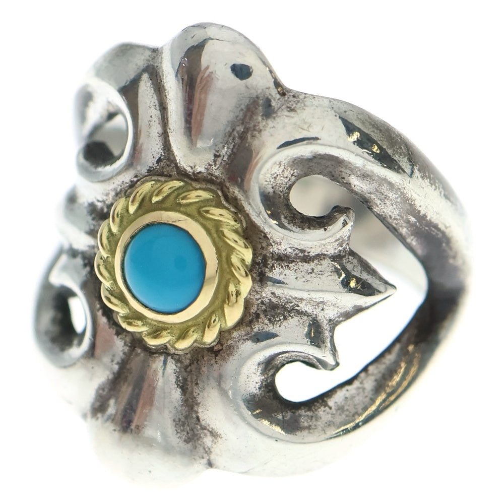 goro's(ゴローズ) 小金縄ターコイズ付きキャストリング シルバー/ゴールド