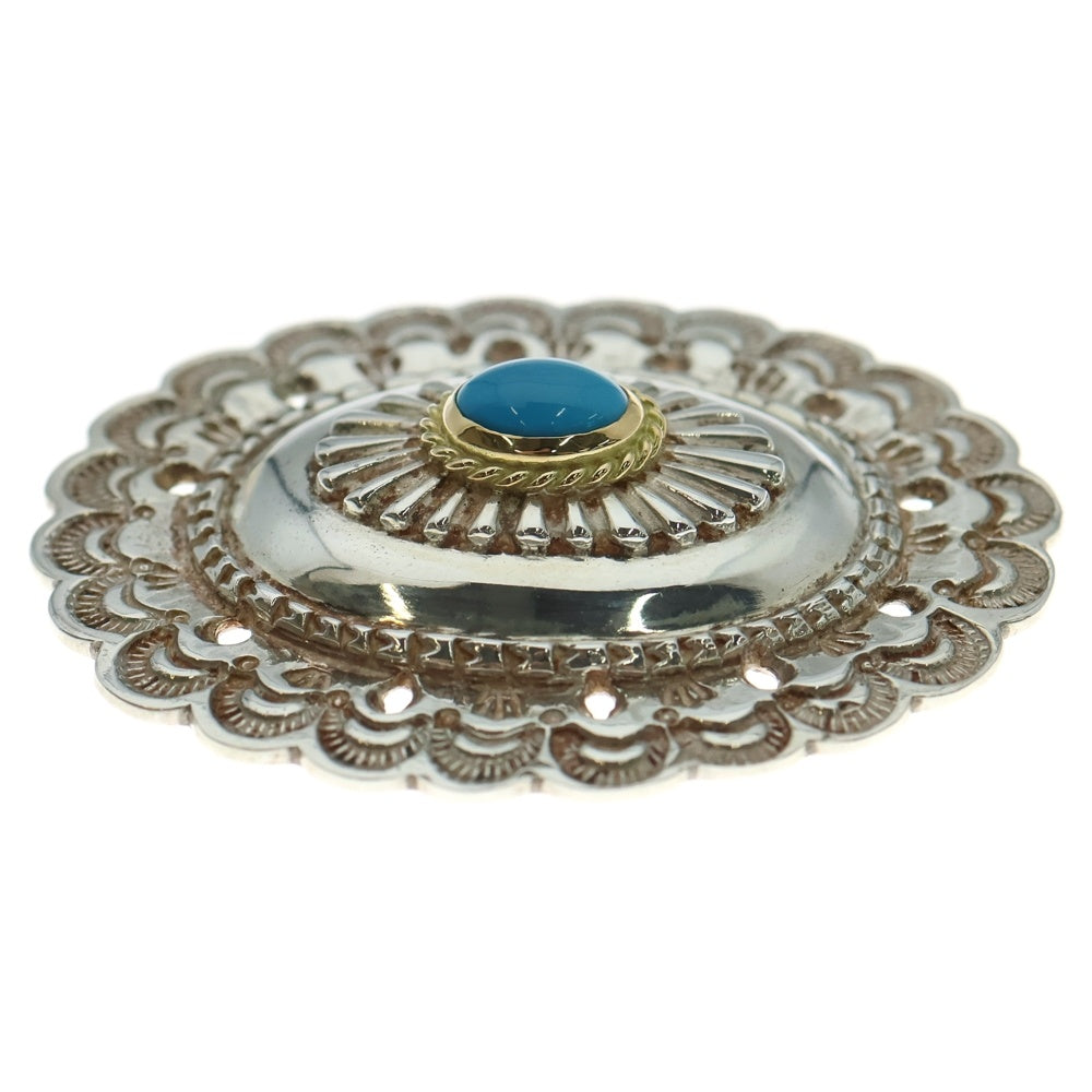 goro's(ゴローズ) 金縄ターコイズ付き特大フラワーコンチョ シルバー/ゴールド