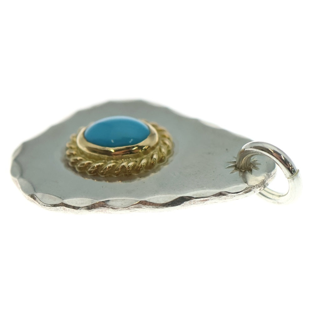 goro's(ゴローズ) 金縄ターコイズ印台メタル ペンダントトップ シルバー/ゴールド