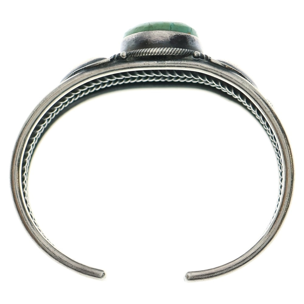 INDIAN JEWELRY(インディアンジュエリー) ナバホ族 ターコイズ付き ワイヤーバングル シルバー