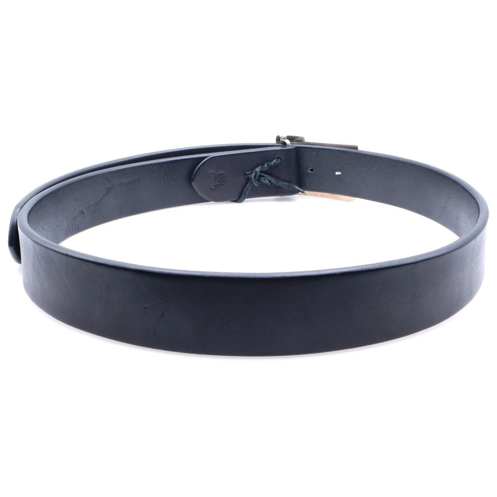 goro's(ゴローズ) 4cm可動式印台ずれ角バックルレザーベルト シルバー