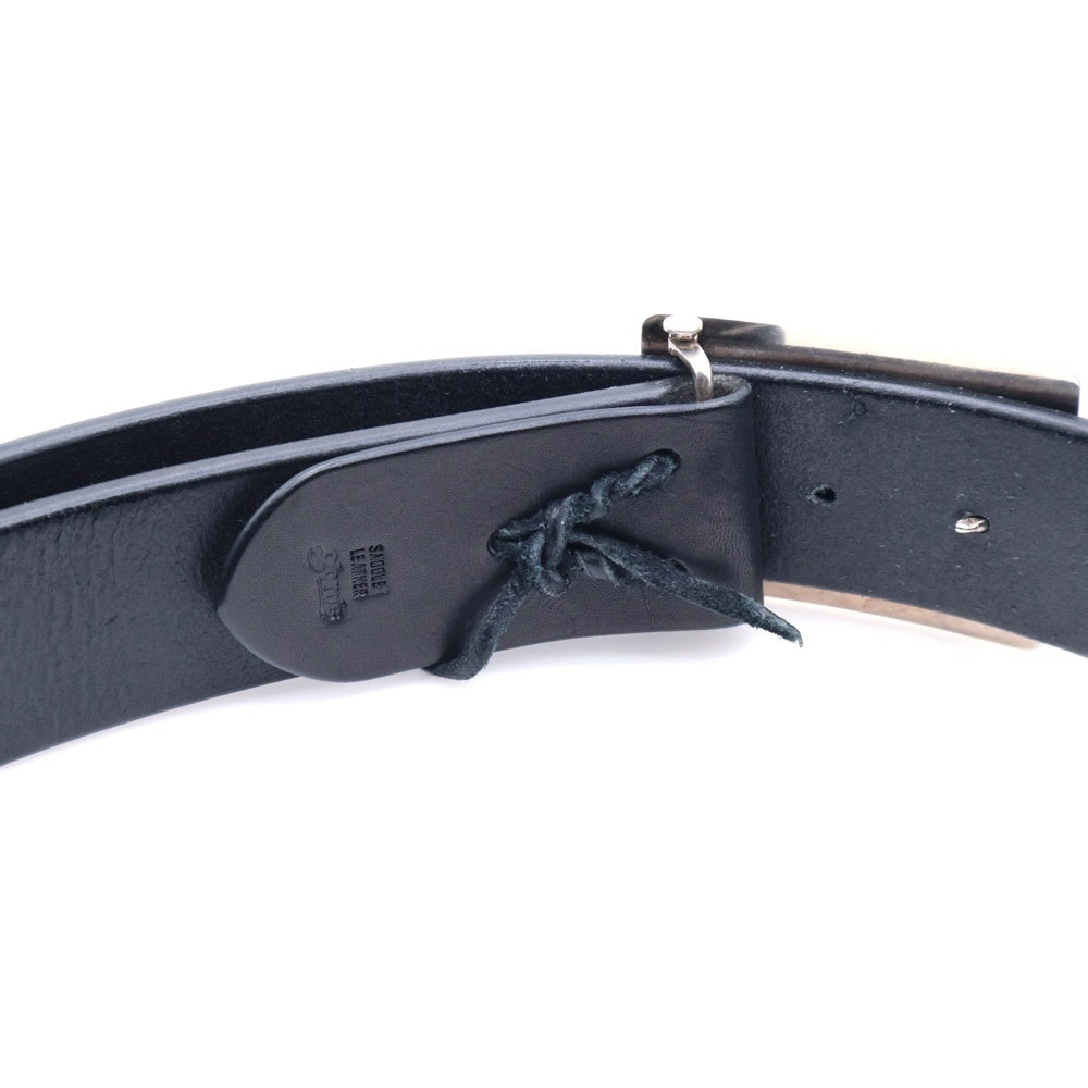 goro's(ゴローズ) 4cm可動式印台ずれ角バックルレザーベルト シルバー