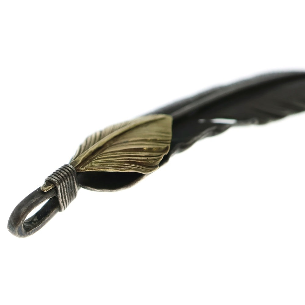 goro's(ゴローズ) 【オールド 初期キャスト】上金特大フェザー 右向き ペンダントトップ シルバー/ゴールド