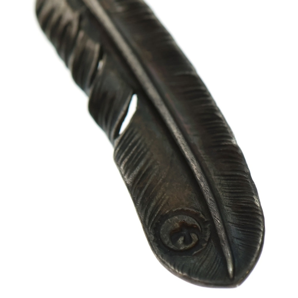 goro's(ゴローズ) 【オールド】上金金縄ターコイズ特大フェザー 左向き ペンダントトップ シルバー/ゴールド