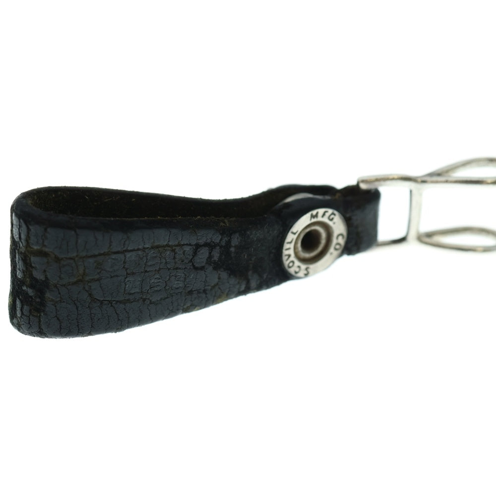 CHROME HEARTS(クロムハーツ) BELT LOOP クロスボールボタンレザーベルトループ シルバー/ブラック BCA397